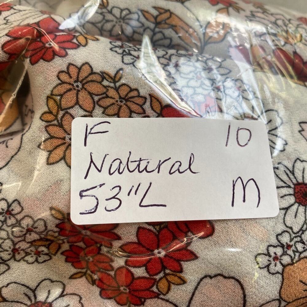 Natural Life Maxi Dress Medium Sheer Retro Floral Tiered Bell Boho Cottagecore - Picture 12 of 12
